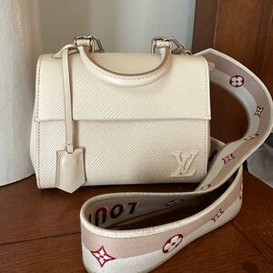 Louis Vuitton Ivory Satchel with Monogram Strap